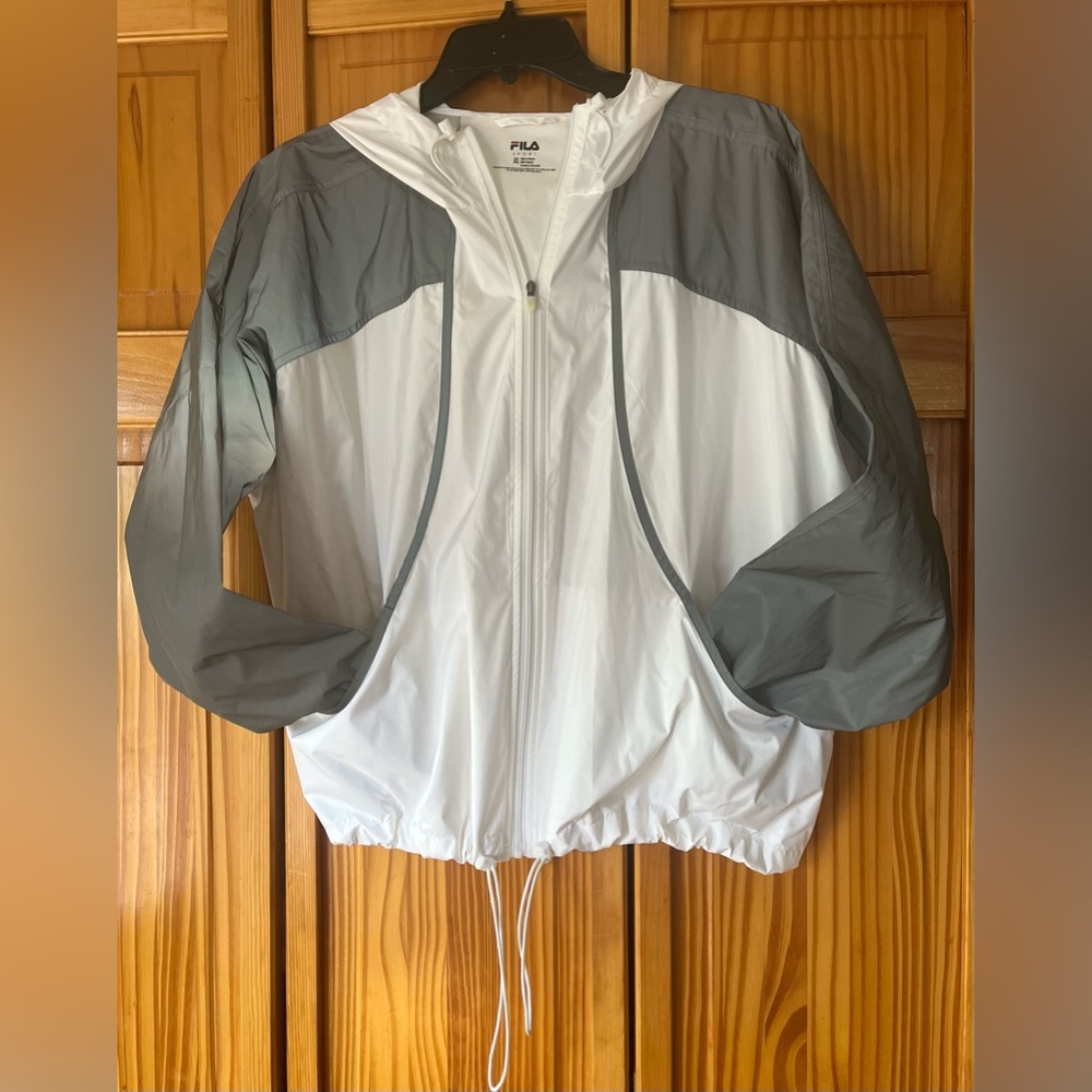 Fila White Reflective Windbreaker Jacket